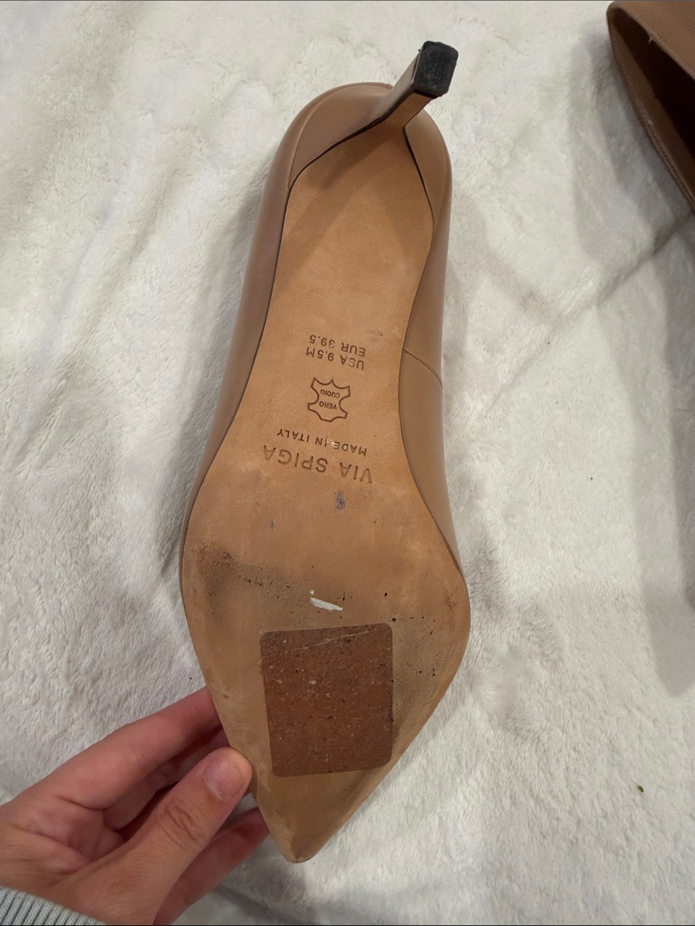 Via Spiga Nude Tan Pointed-Toe Stiletto Pumps - Picture 4 of 7